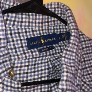 RALPH LAUREN FLANNEL BUTTON UP